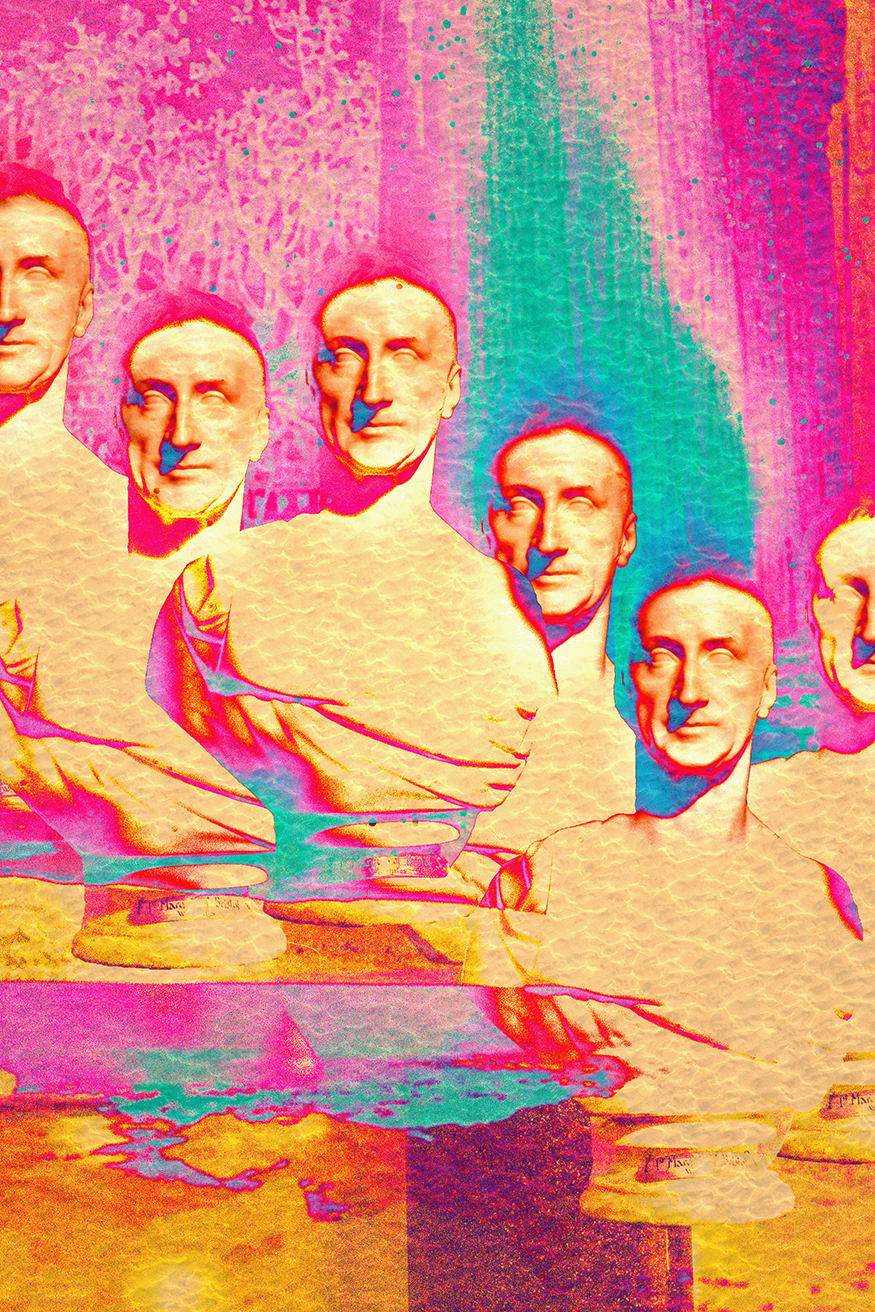 Double exposure surreal artwork